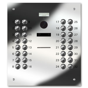 VRQD/C32-M 32 button laser engraved entrance panel - mirror stainless