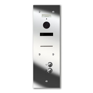 VRQS/A2-M 2 button laser engraved entrance panel - mirror stainless