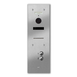 VRQS/A2-S 2 button laser engraved entrance panel - stainless steel