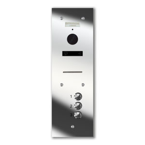 VRQS/A3-M 3 button laser engraved entrance panel - mirror stainless