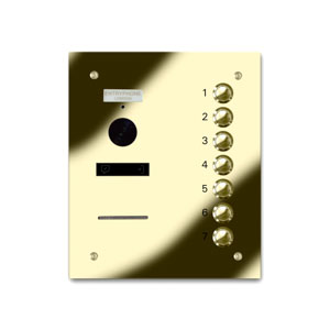 VRQS/B7-G 7 button laser engraved entrance panel - brass finished stainless