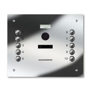 VRQS/C10-M 10 button laser engraved entrance panel - mirror stainless