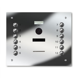 VRQS/C12-M 12 button laser engraved entrance panel - mirror stainless