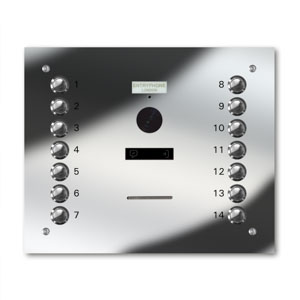 VRQS/C14-M 14 button laser engraved entrance panel - mirror stainless