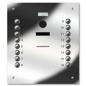 VRQS/C16-M 16 button laser engraved entrance panel - mirror stainless