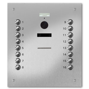 VRQS/C16-S 16 button laser engraved entrance panel - stainless steel