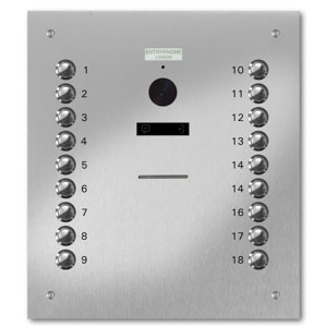 VRQS/C18-S 18 button laser engraved entrance panel - stainless steel
