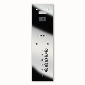 VRS/A5-M 5 button laser engraved entrance panel - mirror stainless