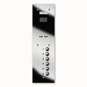 VRS/A6-M 6 button laser engraved entrance panel - mirror stainless