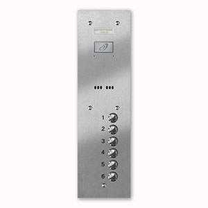 VRS/A6-S 6 button laser engraved entrance panel - stainless steel