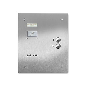 VRS/B2-S 2 button laser engraved entrance panel - stainless steel