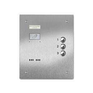 VRS/B3-S 3 button laser engraved entrance panel - stainless steel