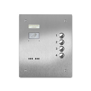 VRS/B4-S 4 button laser engraved entrance panel - stainless steel