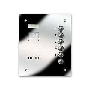 VRS/B6-M 6 button laser engraved entrance panel - mirror stainless