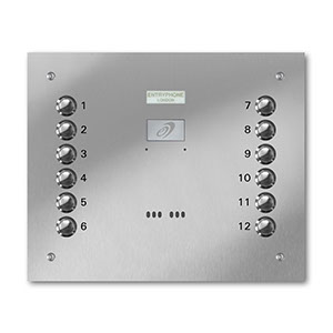 VRS/C12-S 12 button laser engraved entrance panel - stainless steel