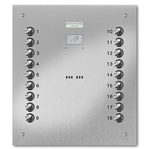VRS/C18-S 18 button laser engraved entrance panel - stainless steel