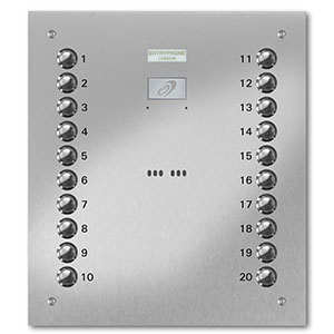 VRS/C20-S 20 button laser engraved entrance panel - stainless steel